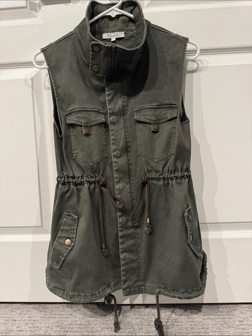Honey Belle Olive Green Sleeveless Utility Vest